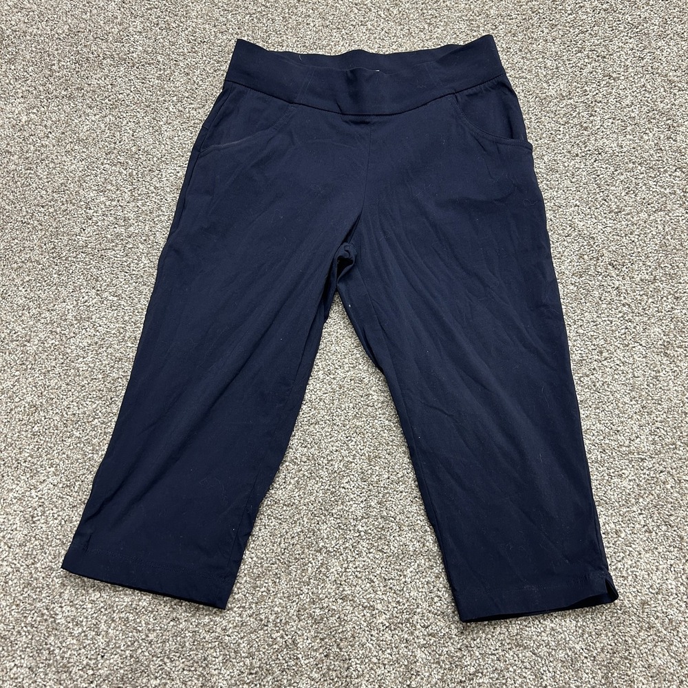Columbia Capri Pants Womens Small Blue Lightweight Stretch Elastic Waist Pockets